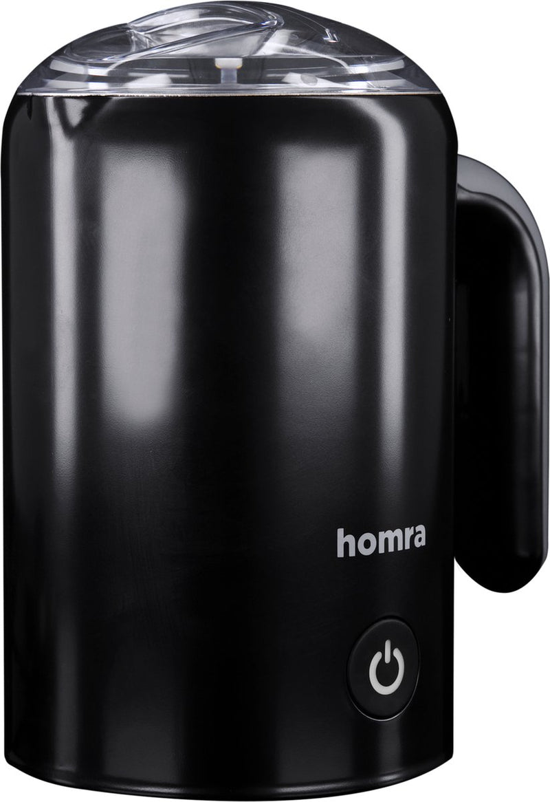 Homra Milk Frother Black - 3 -in -1 Milk frother - Warm & Cold Foured Milk - Electric - Four and Heat - Warm Milk - Multiple Functions - Plastic - Stainless Steel - Coffee - Cappuccino - Cafè Latte - Latte Macchiato