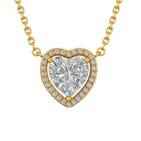 Yolora ladies necklace with pendant heart - kalpa camaka crystals - gold colored - 18k yellow gold gilt - Women's necklace gold - jewelry - luxury gift box - gift box - gift box - Exclusive gift box - beautiful gift box
