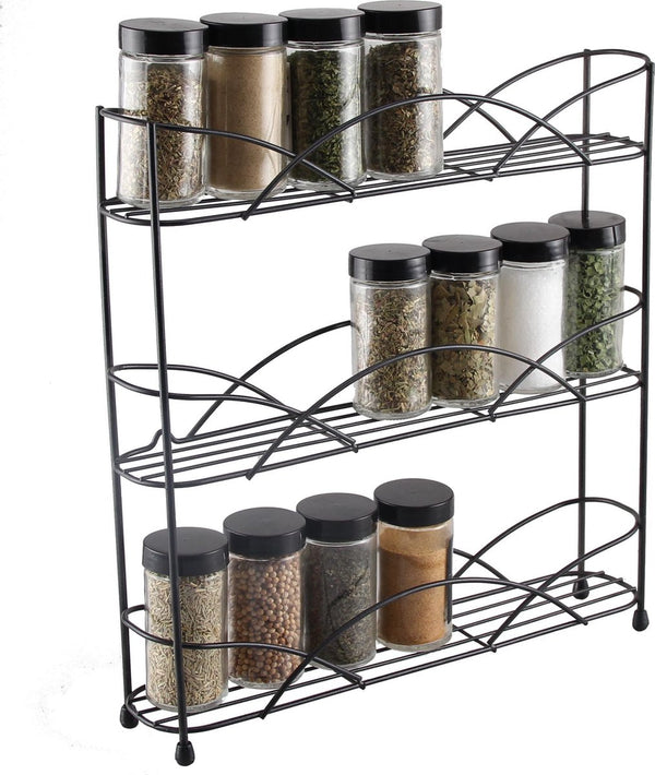 Zindoo - Herb rack - Standard - 3 -layer - Suspensionable - 18 herb jars - Anti -slip legs - Spice rack - Spice rack - Kitchen organizer - Kitchen accessories - Zin -SR01