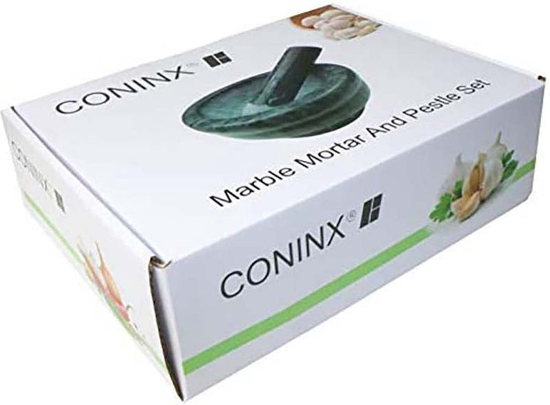 Coninx Vijzel met Stamper - Zwart Marmer Kruidenstamper - Mortier en Stamper Gepolijst - 15 x 8 cm