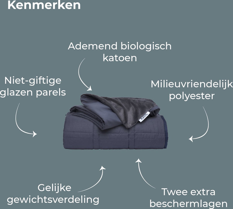 Calm weighting blanket 8 kg - Weighted Blanket - Awarified blanket - Incl 5 -year Warranty - Anti Stress