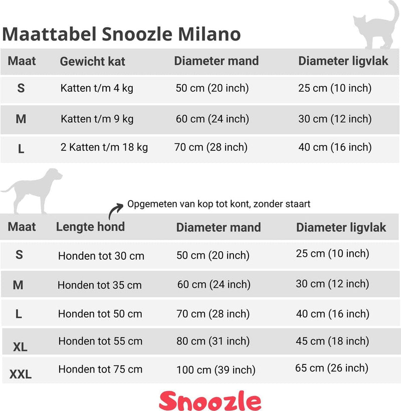 Snoozle Donut Hondenmand - Zacht en Luxe Hondenkussen - Wasbaar - Fluffy - Hondenmanden - 70cm - Wit