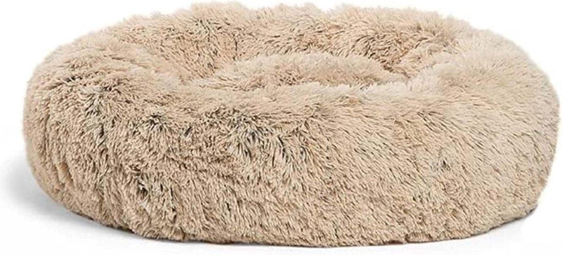 Snoozle Donut dog basket - Soft and luxurious dog cushion - Washable - Fluffy - Dog baskets - 60cm - Creme Brown
