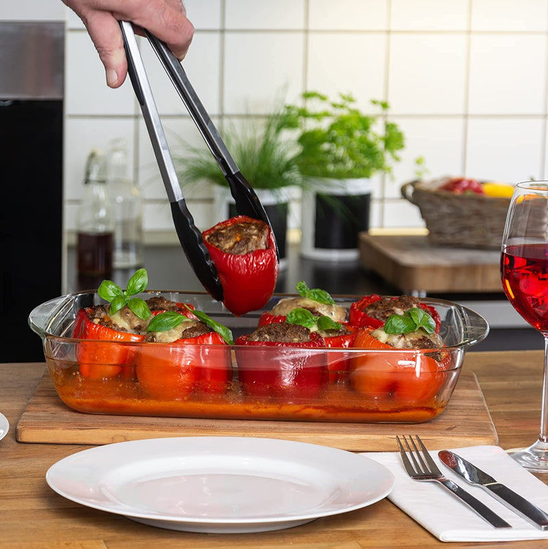 Chefarone Ovenschotel groot van borosilicaatglas - ovenschaal glas hittebestendig tot 300 °C - Lasagne ovenvorm rechthoekig - ovenschaal voor ovenschotels & Tiramisu - 40,3 x 26,5 cm, volume 4,5 l