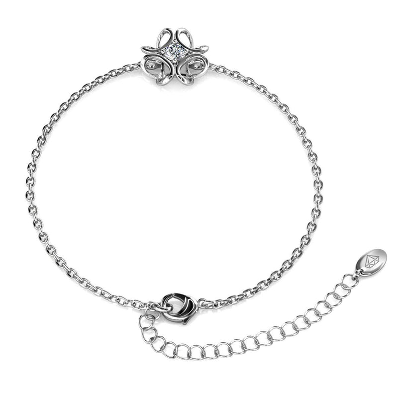 Yolora Ladies Bracelet With Kalpa Camaka Crystal - Silver colored - 18k White gold Gilt - Gift box