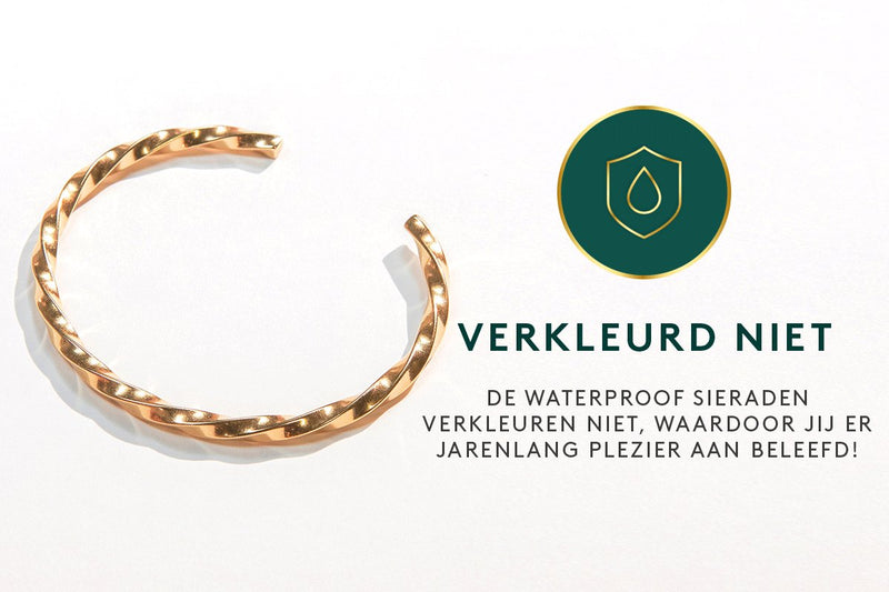 Laura Ferini Dames Armband Donella Goud - Goudkleurige Gedraaide Bangle - 18K Geelgoud Verguld - Sieraad - Accessoires - Sieraden - Dames Armbandje