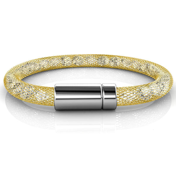 Yolora Ladies Mesh Bracelet - Kalpa Camaka Crystals - Gold -colored - Women Bracelet Gold - Jewelry - Luxury Giftbox - Gift box - Gift Box - Exclusive Gift Packing - Beautiful Gift Packing