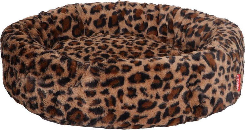 Snoozle Donut dog basket and cat basket - Super soft and luxurious - Washable - Fluffy - Dog cushion - 50 cm - Panther