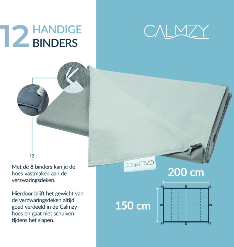 Calmzy Superior Chill - Duvet Cover - Weakness blanket cover - 150 x 200 cm - Airy - Breathable - Gray/Light gray
