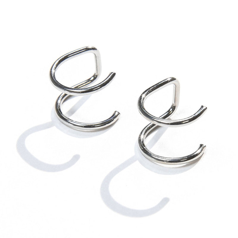 Laura Ferini Ladies Ear Cuffs Isabella Silver - Silver colored earrings - Earrings - Ear cuffs - Jewelry - Accessories - Jewelry - Ladies Ear Cuffs