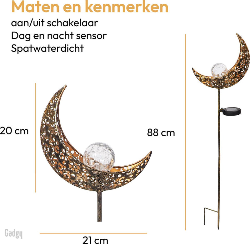 Gadgy solar moon lamp with ground skewer