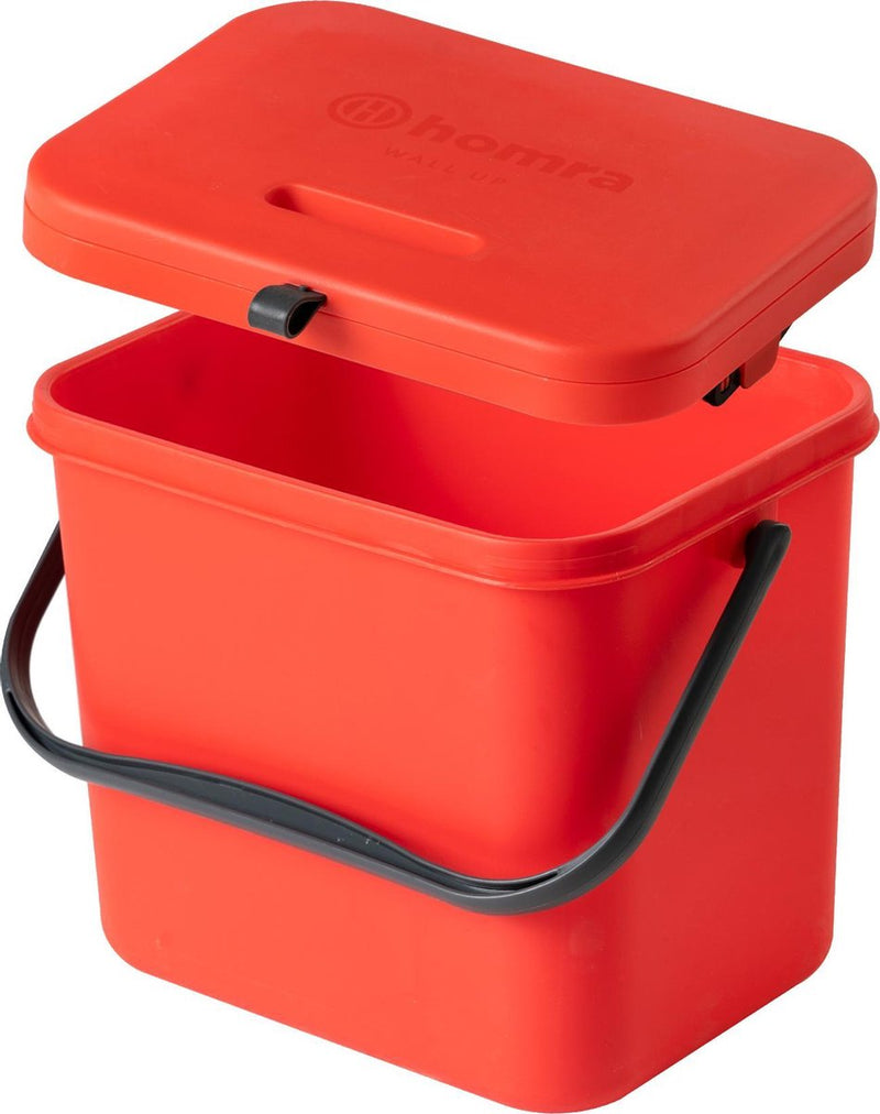 Homra Wall-Up Trash-Built-in Prullen Bin 8L Content-Red