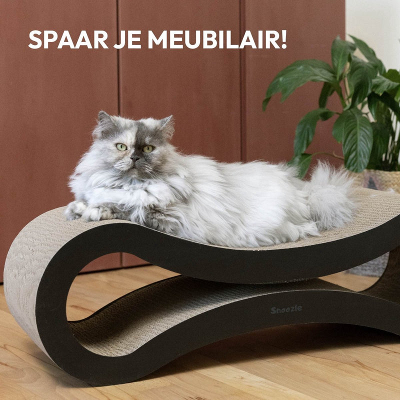 Snoozle Loop Krabpaal voor Katten - Zwart - 86cm - Krabmeubel voor grote katten - Karton