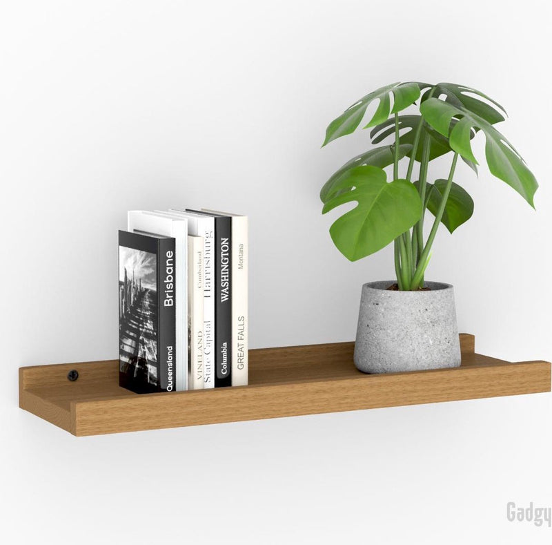 Gadgy Wall shelf Wood - Wall shelf Floating - Photoplank - Real Oak - Wall shelf - board - 50x15x4cm