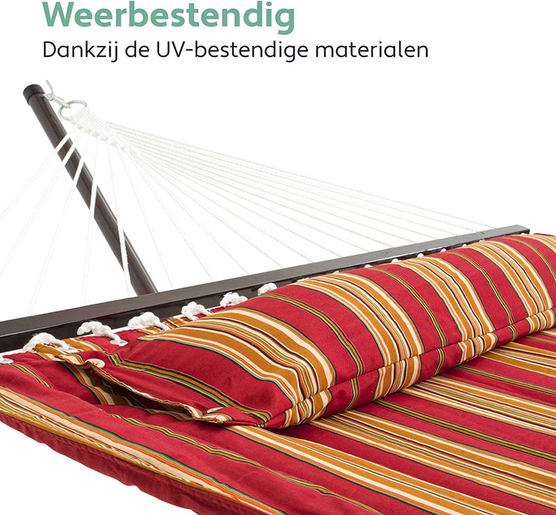 Vita5 hammock with chassis, up to 2 persons / 200 kg, 190 * 140, removable pillow, weather and UV file - Rot / Braun