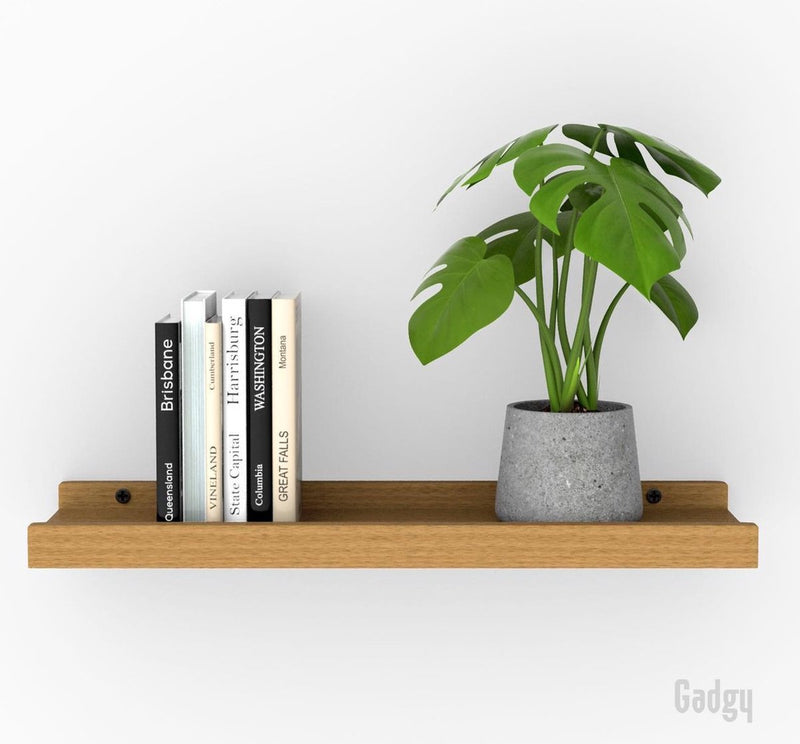 Gadgy Wall shelf Wood - Wall shelf Floating - Photoplank - Real Oak - Wall shelf - board - 50x15x4cm