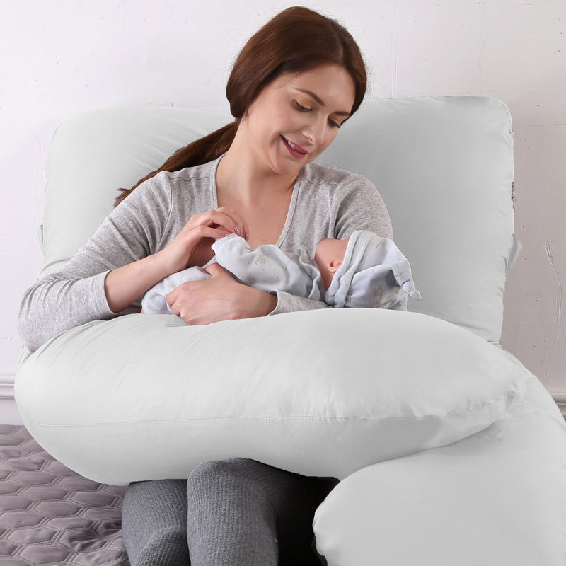 Litollo® Zwangerschapskussen XXL - Voedingskussen - Lichaamskussen - Body pillow - 280cm - Afneembare hoes - Wi