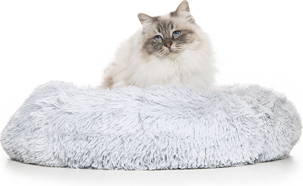 Snoozle Kattenmand - Zacht en Luxe Poezenmand - Kattenmandje rond - Wasbaar - 70cm - Lichtgrijs