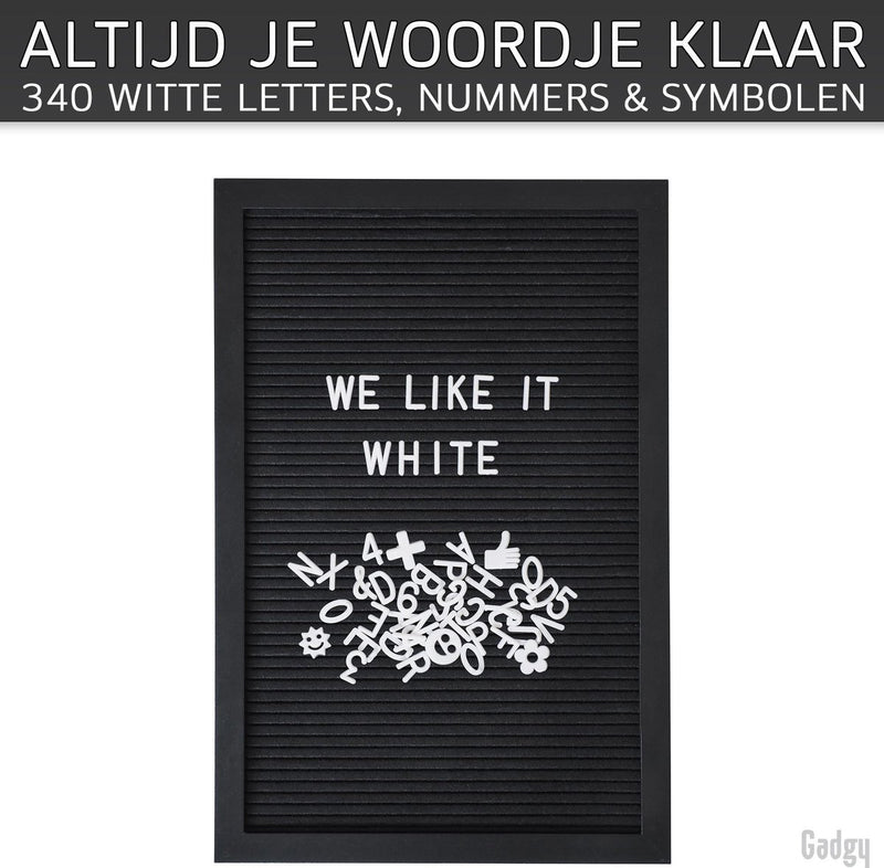 Gadgy Letterbord Zwart vilt – 30x45cm