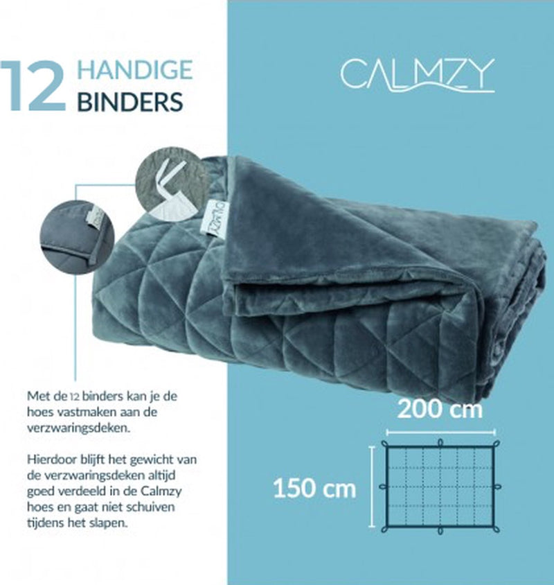 Calmzy Superior Soft - Duvet cover - Verzwaringsdeken hoes - 150 x 200 cm - Superzacht - Comfortabel - Grijs/lichtgrijs