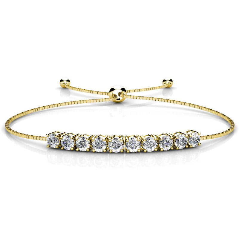 Yolora Ladies Bracelet With 10 Kalpa Camaka Crystals - Gold -colored - 18k Yellow Gold Gilt - Women Bracelet Gold - Jewelry - Luxury Giftbox - Gift box - Gift Box - Exclusive Gift Packing - Beautiful Gift Packing
