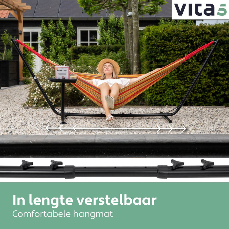 Vita5 Hangmat met Standaard - Rood/Geel