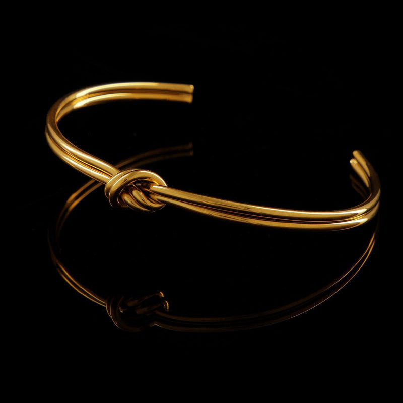 Laura Ferini Dames Armband Nodi Goud - Goudkleurige Bangle - 18K Geelgoud Verguld - Sieraad - Accessoires - Sieraden - Dames Armbandje