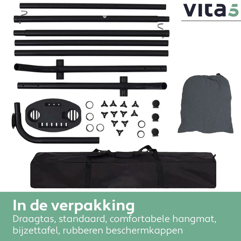 Vita5 Hangmat met Standaard - Donkergrijs