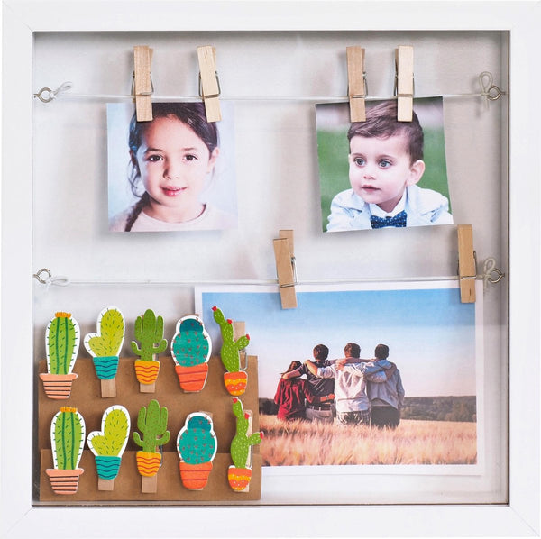 Gadgy white photo frame with pegs