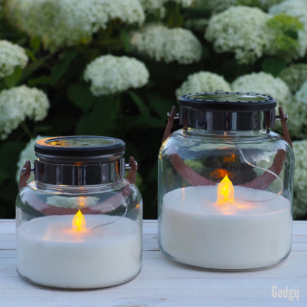 Gadgy Solar Candle Jars Lantaarn – Set van 2