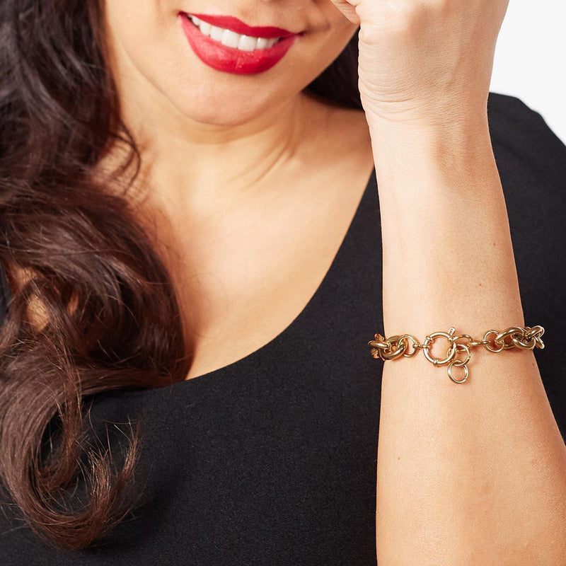 Laura Ferini Dames Armband Donna Forte Goud - Goudkleurige Schakelarmband - 18K Geelgoud Verguld - Sieraad - Accessoires - Sieraden - Dames Armbandje