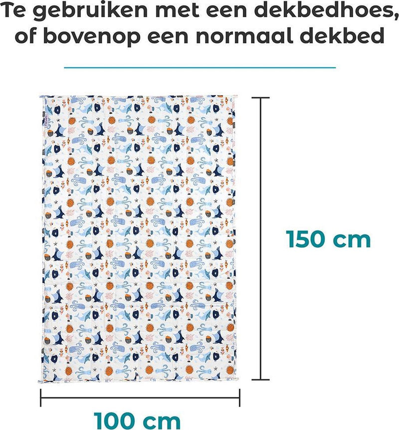 Nevali® Verzwaringsdeken Kind 3 KG - 7-laags design - Verzwaarde Deken - Weighted Blanket - Zware Deken - Inclusief 2 jaar garantie - 100 bij 150 cm