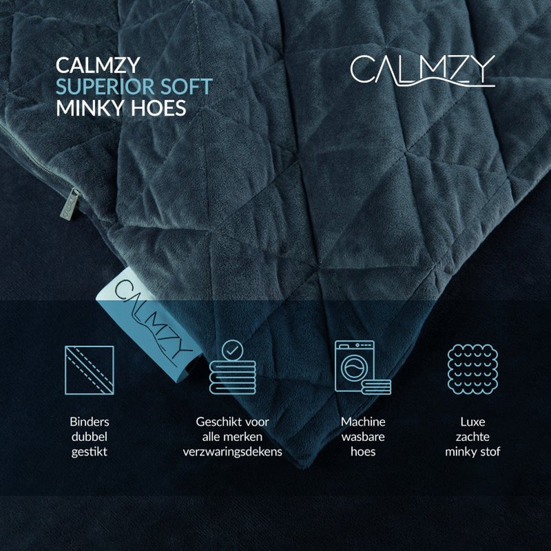 Calmzy Superior Soft - Duvet cover - Verzwaringsdeken hoes - 150 x 200 cm - Superzacht - Comfortabel - Charcoal