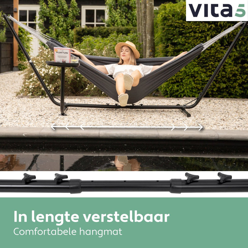 Vita5 Hangmat met Standaard - Donkergrijs