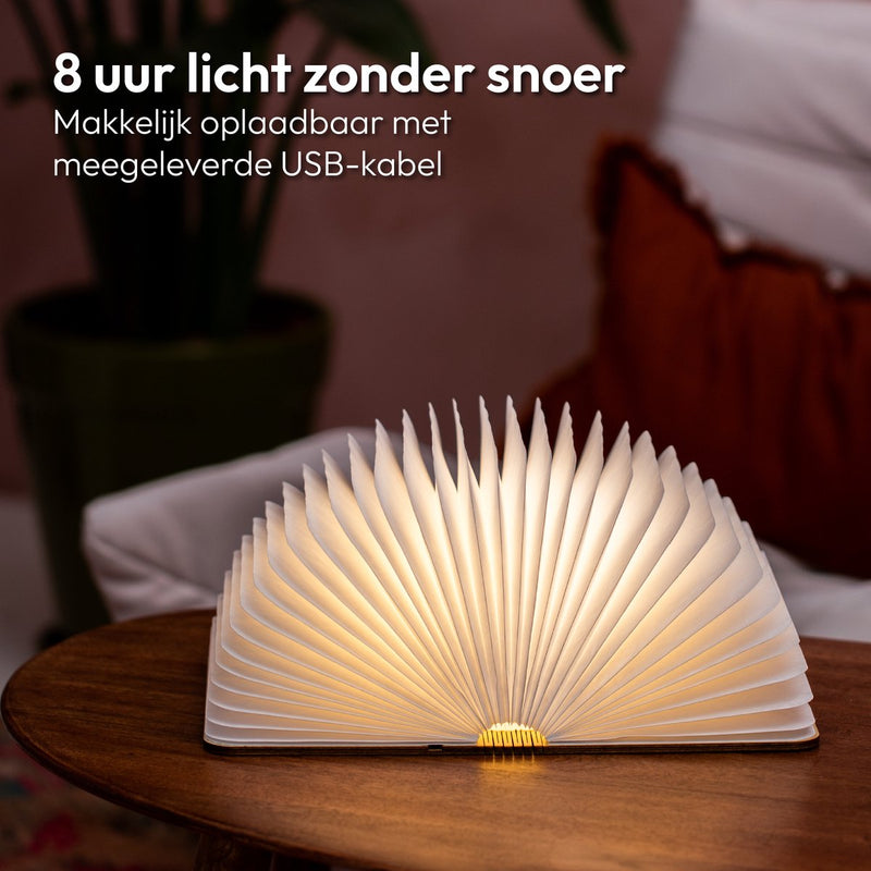Gadgy Boeklamp – Tafellamp slaapkamer – Sfeerverlichting binnen - Groot: 21.5 x 17cm - Oplaadbaar