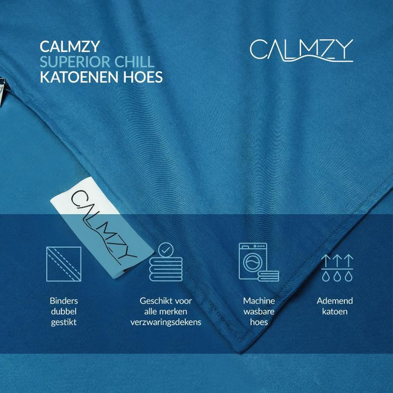 Calmzy Superior Chill - Duvet cover - Verzwaringsdeken hoes - 150 x 200 cm - Luchtig - Ademend - Navy