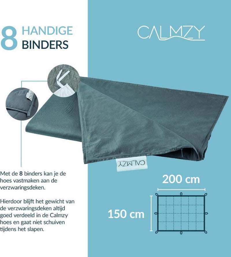 Calmzy Superior Chill - Duvet cover - Verzwaringsdeken hoes - 150 x 200 cm - Luchtig - Ademend - Donkergrijs