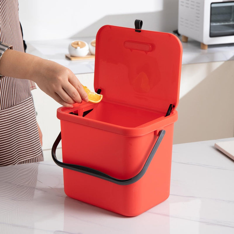 Homra Wall-Up Trash-Built-in Prullen Bin 8L Content-Red