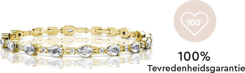 Yolora Dames Armband met 12 Kalpa Camaka Kristallen - Goudkleurig - 18K Geelgoud Verguld - Vrouwen Armband Goud - Sieraden - Luxe Giftbox - Geschenkdoos - Cadeau doos - Exclusieve Geschenkverpakking - Mooie Cadeauverpakking