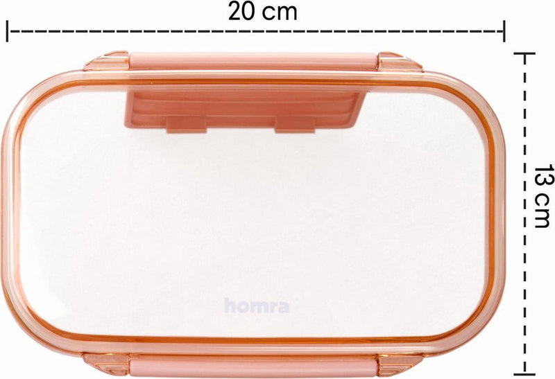 Homra Lunchbox STAQS Pink - Bento Box - 2 Laags Broodtrommel - 3 Compartimenten - Roze - Lunch To Go - Duurzaam Kunststof - BPA vrij - 3 vaks Lunchtrommel voor Volwassenen - Inclusief Bestek - Magnetron, Diepvries, Vaatwasser bestendig - Vers houden