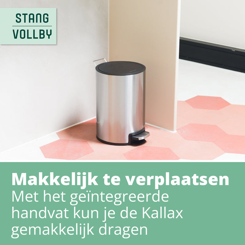 StangVollby KALLAX Badkamer Pedaalemmer - 5 Liter - Zilver