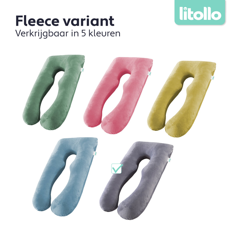 Litollo® pregnancy pillow Hoes Fleece XXL 280cm - Gray