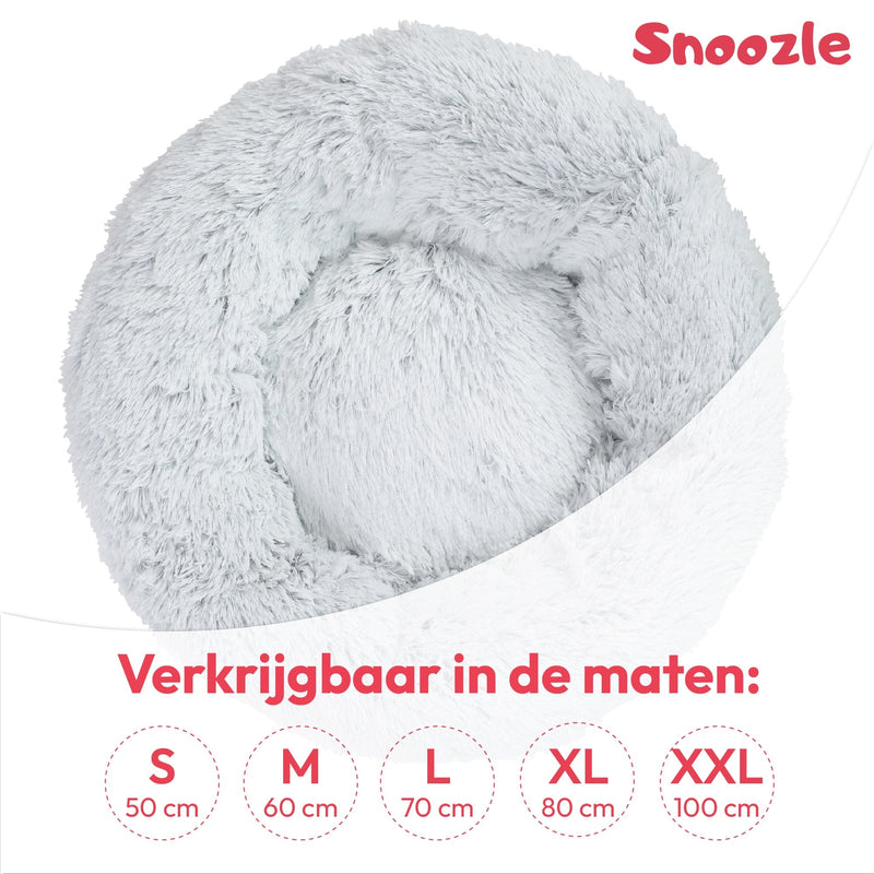Snoozle Orthopedische Hondenmand - Superzacht en Luxe - Wasbaar - Fluffy - Hondenkussen - 60cm - Wolf Grey
