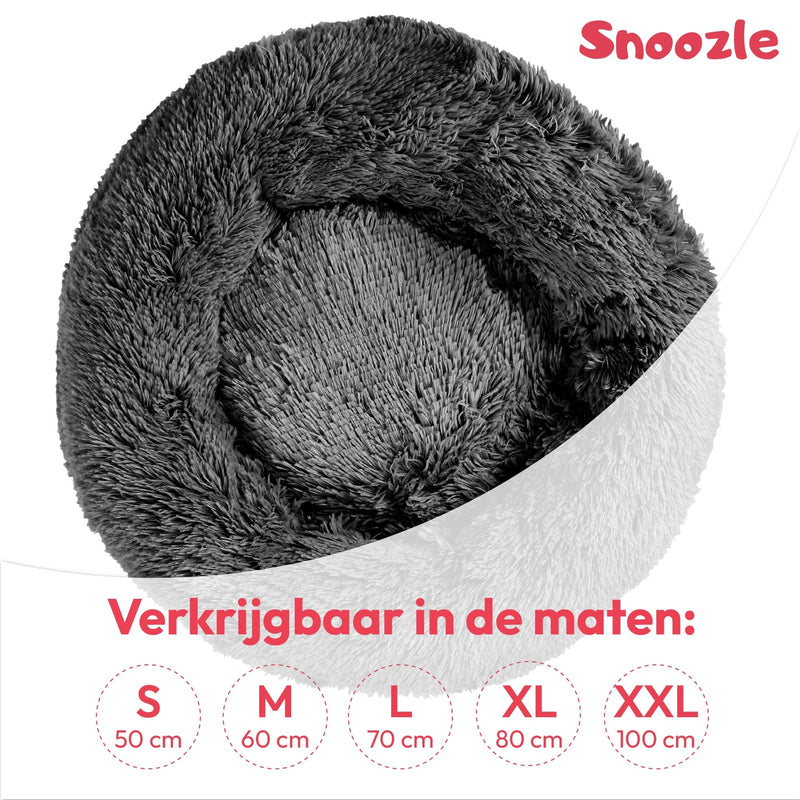 Snoozle Hondenmand - Superzacht en Luxe - Wasbaar - Fluffy - Hondenkussen - 100cm - XXL - Grijs