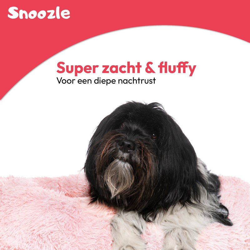 Snoozle dog basket - Super soft and luxurious - Washable - Fluffy - Dog cushion - 60 cm - Pink