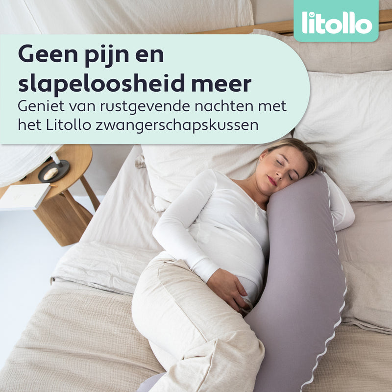 Litollo® pregnancy pillow (J -shape) - Gray