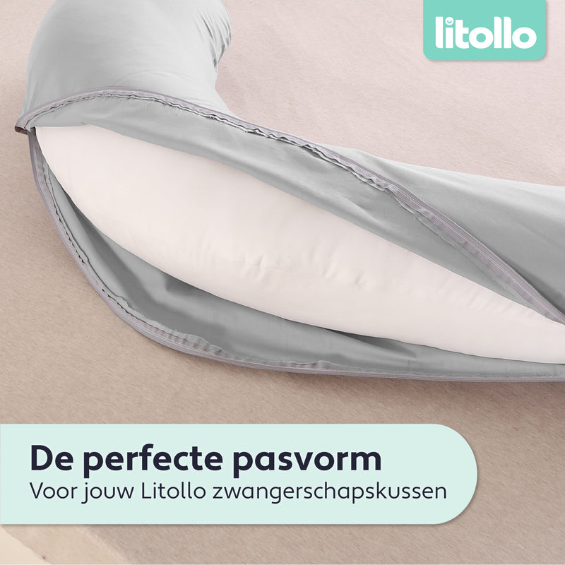 Litollo® Zwangerschapskussen (J-vorm) - Fleece Olijfgroen