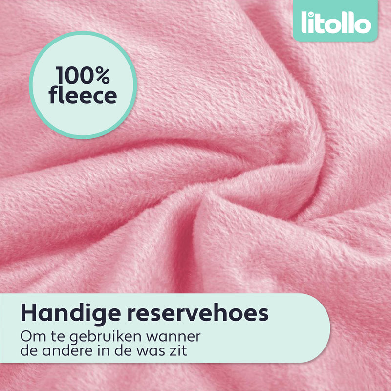 Litollo® Zwangerschapskussen hoes XXL 280cm - Zachte coral fleece stof - Roze
