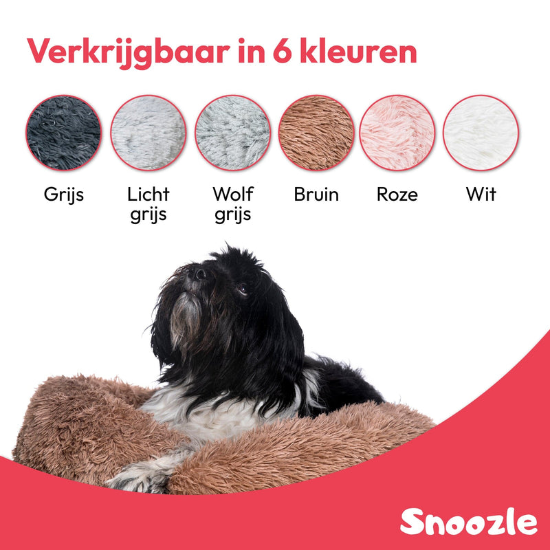 Snoozle Donut dog basket - Soft and luxurious dog cushion - Washable - Fluffy - Dog baskets - 100cm - XXL - Dark Coffee