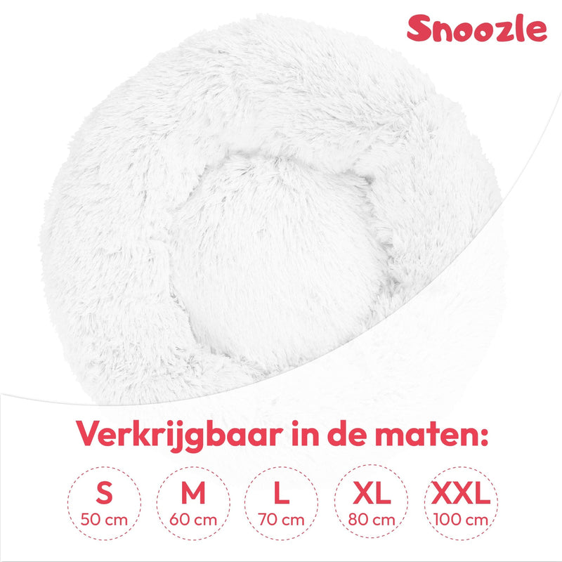 Snoozle Hondenmand - Superzacht en Luxe - Wasbaar - Fluffy - Hondenkussen - 100cm - XXL - Wit